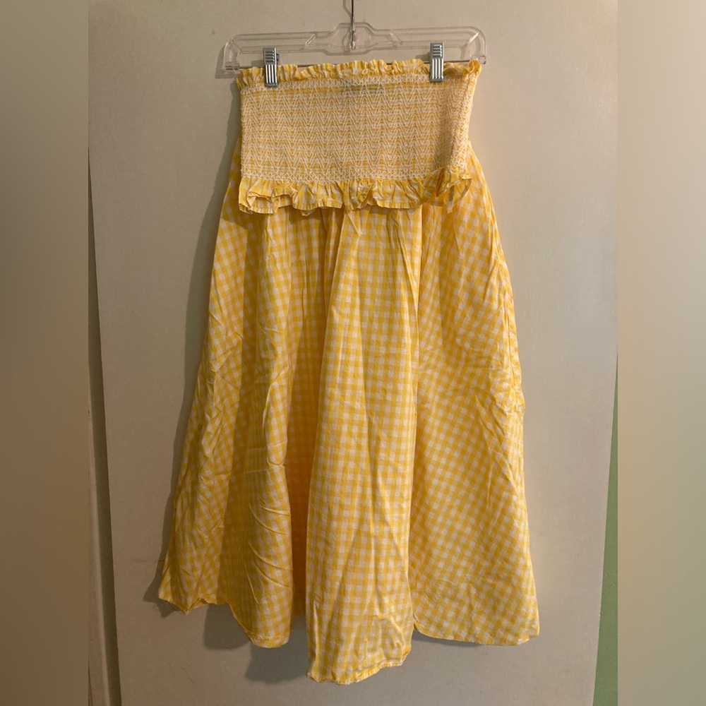 Zara Yellow Gingham Skirt Top Set